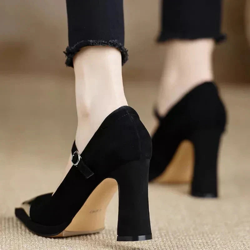 Women's Elegant High Heel Cap Toe Mary Jane Pumps 2