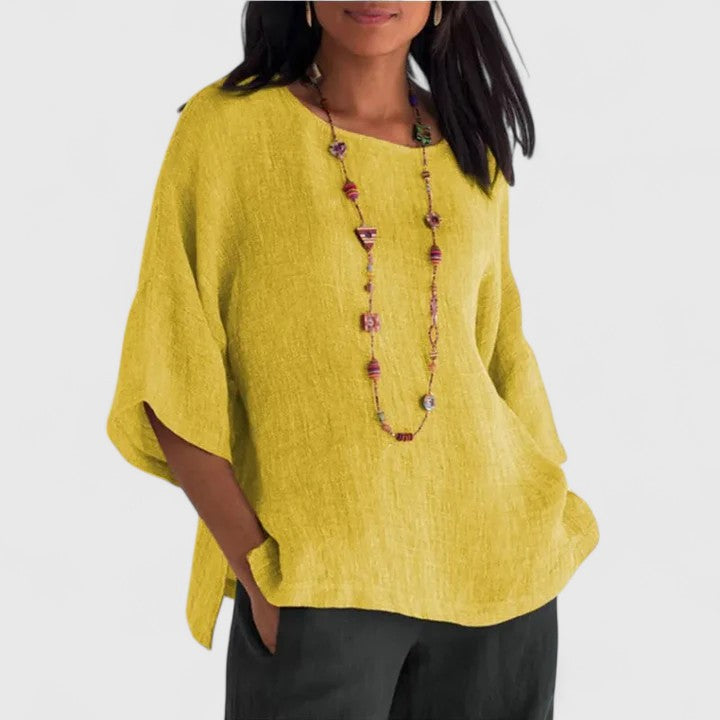 Women's Round Neck 3/4 Sleeve Blouse