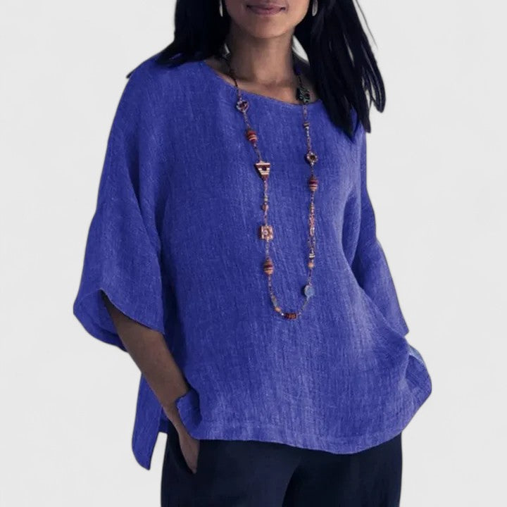 Women's Round Neck 3/4 Sleeve Blouse