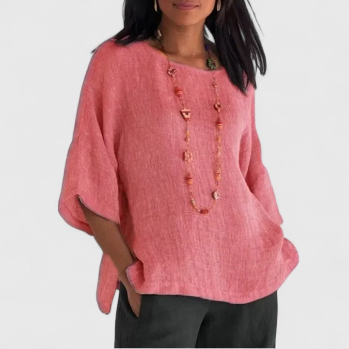 Women's Round Neck 3/4 Sleeve Blouse