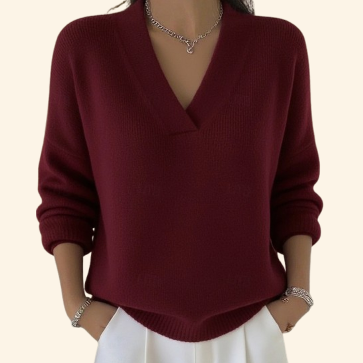 Blusa morbida con scollo a V
