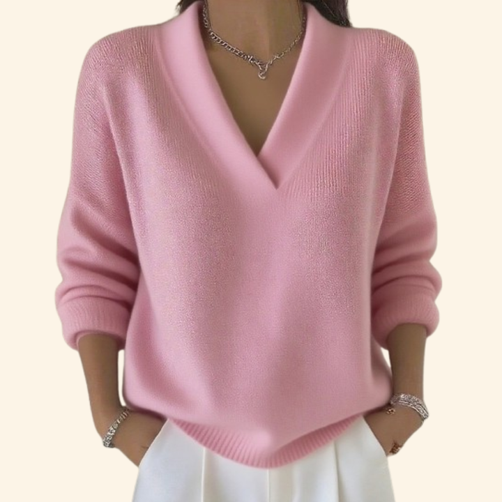 Blusa morbida con scollo a V