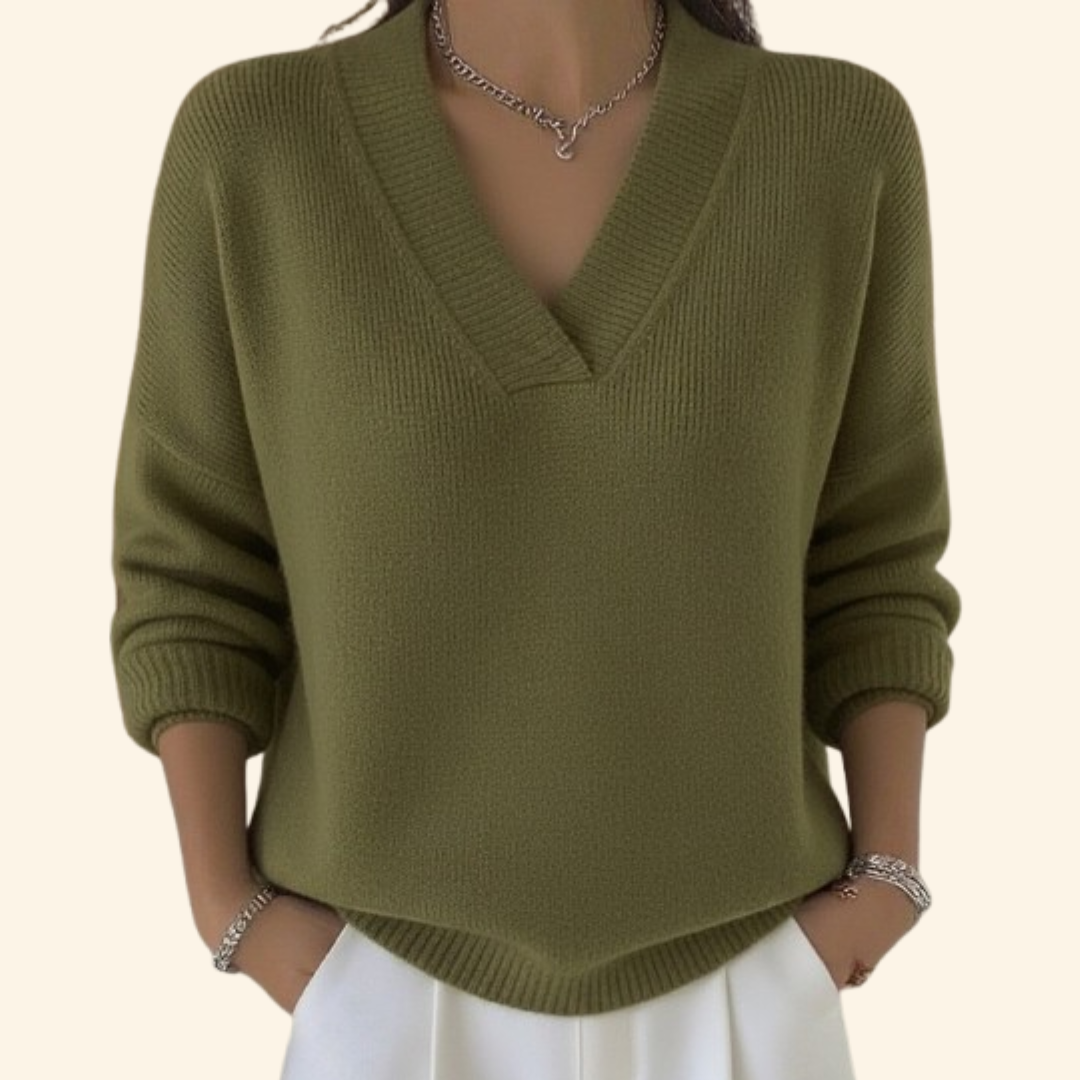 Blusa morbida con scollo a V
