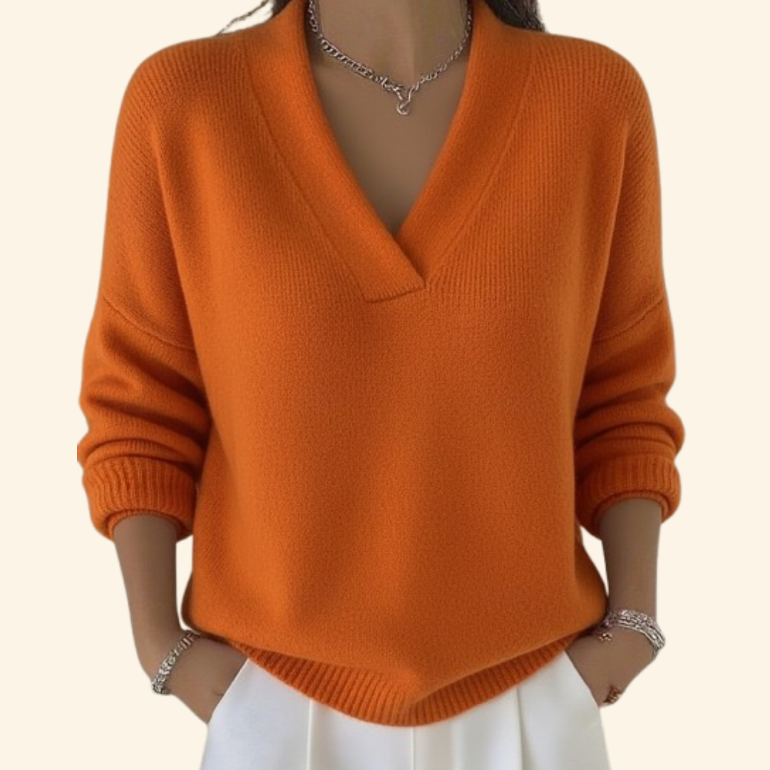 Blusa morbida con scollo a V