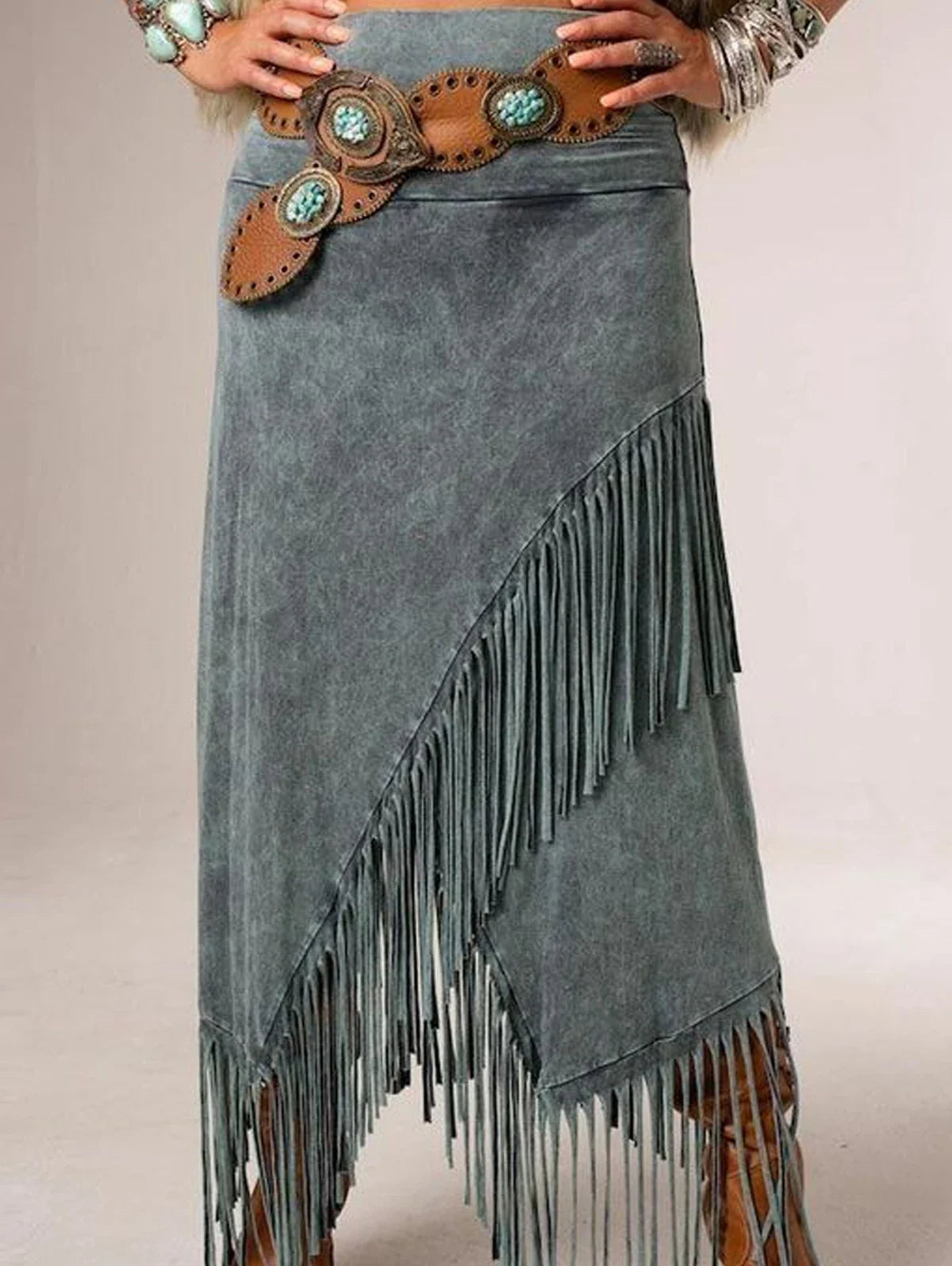 Sheeva™ | A-Line Maxi Fringe Skirt 1