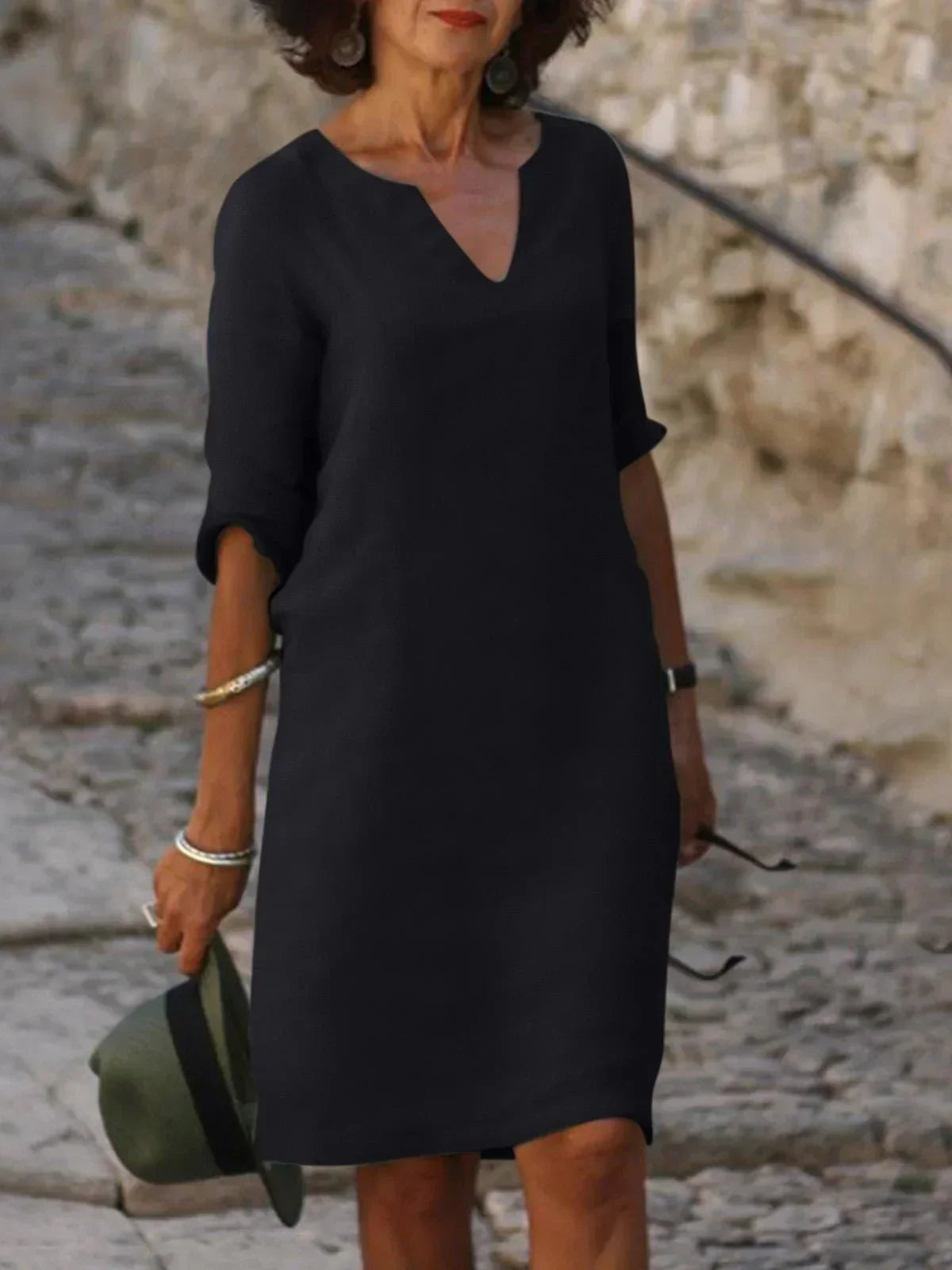 Skylar™ | Elegant Dress with V-Neck 0