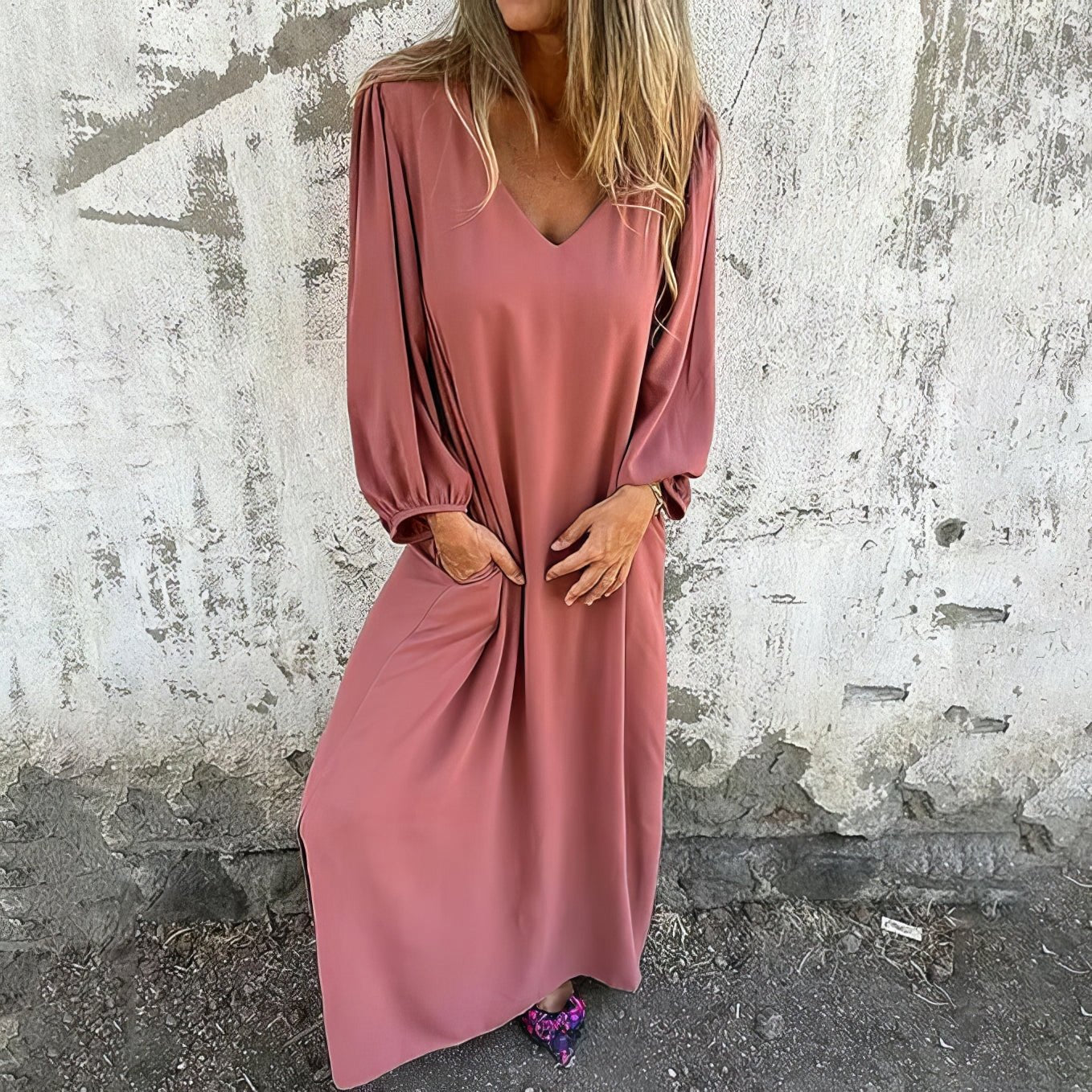 Solana™ | Flowing Maxi Dress with Pockets 1