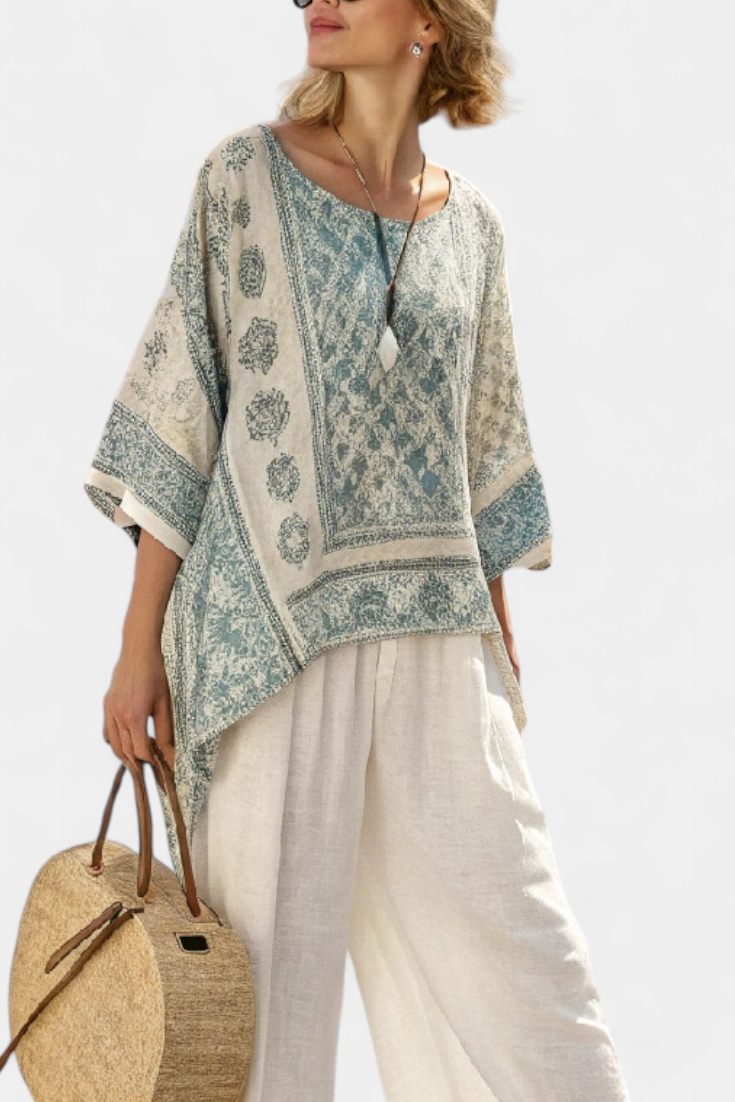 Sophia | Elegant Lightweight Blouse and Chic Wide-Leg Pants for Women's Outfit 0