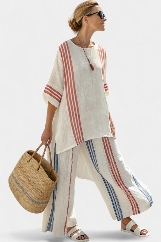 Sophie | Breezy Striped Summer Outfit with Comfortable Pants 0