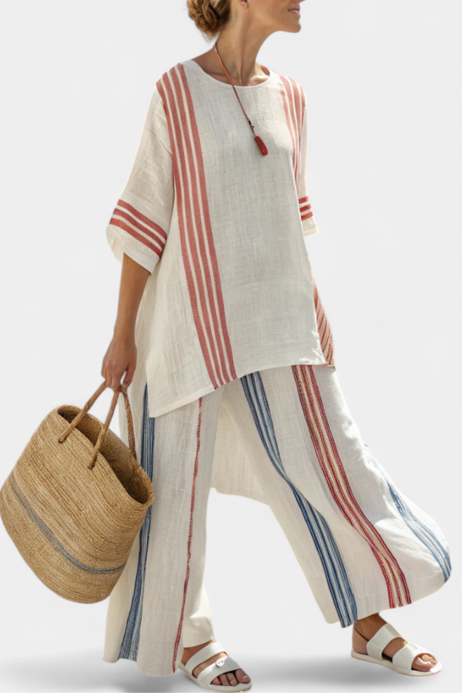 Sophie | Breezy Striped Summer Outfit with Comfortable Pants 1