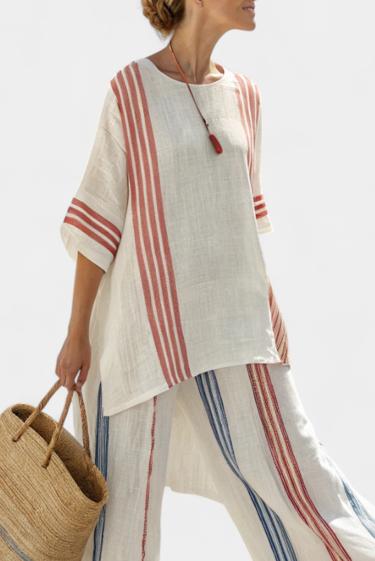 Sophie | Breezy Striped Summer Outfit with Comfortable Pants 2