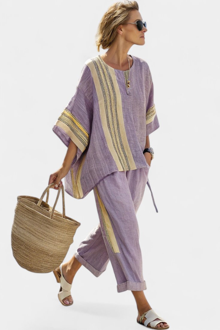 Sophie | Chic Oversized Lavender Loungewear Two Piece Set 0