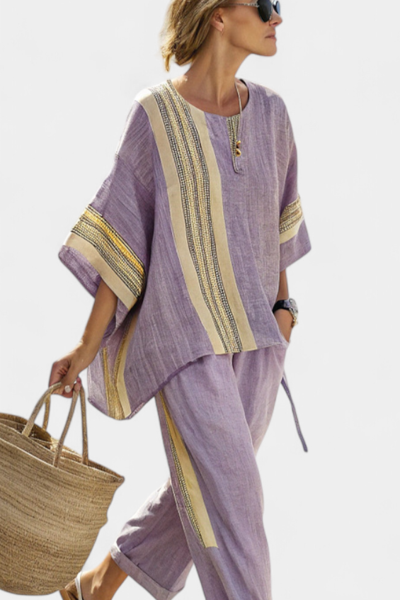 Sophie | Chic Oversized Lavender Loungewear Two Piece Set 2
