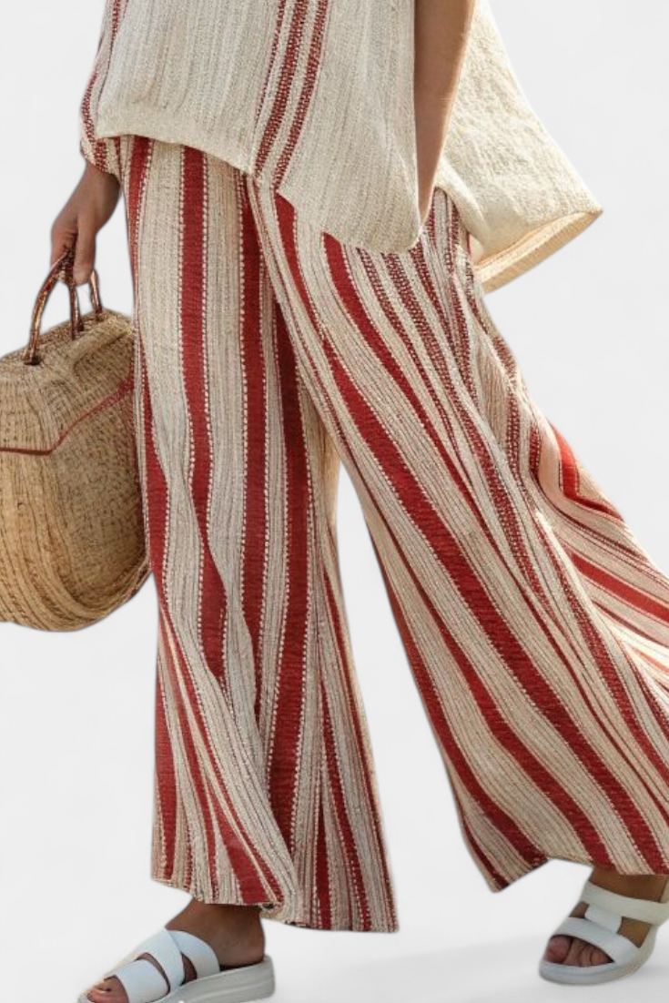 Sophie | Chic Striped Blouse and Wide-Leg Linen Pants 3
