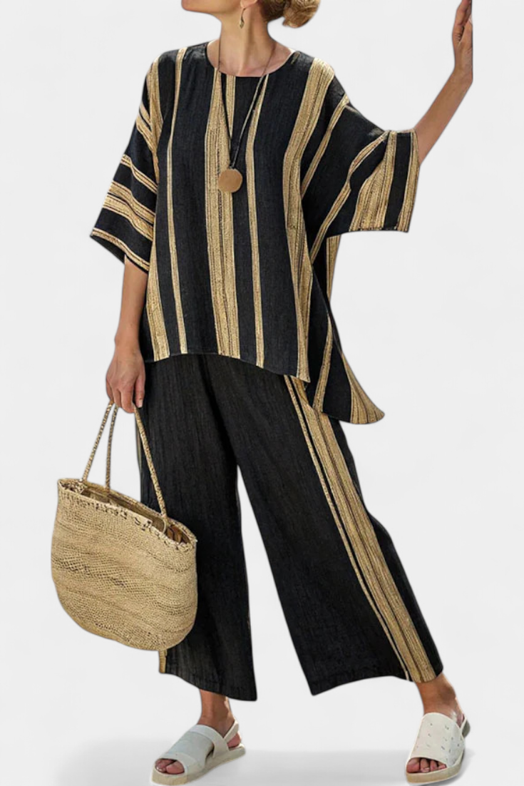 Sophie | Stylish Striped Summer Outfit with Relaxed Linen Pants 1