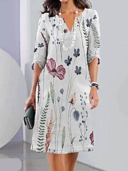 Stephanie™ | Floral Print Double Tunic Dress 1