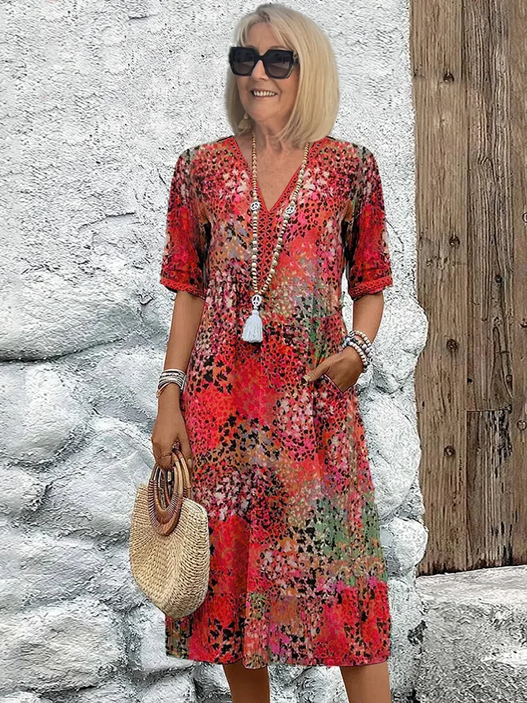 Tanya™ | Colorful Midi Dress 0