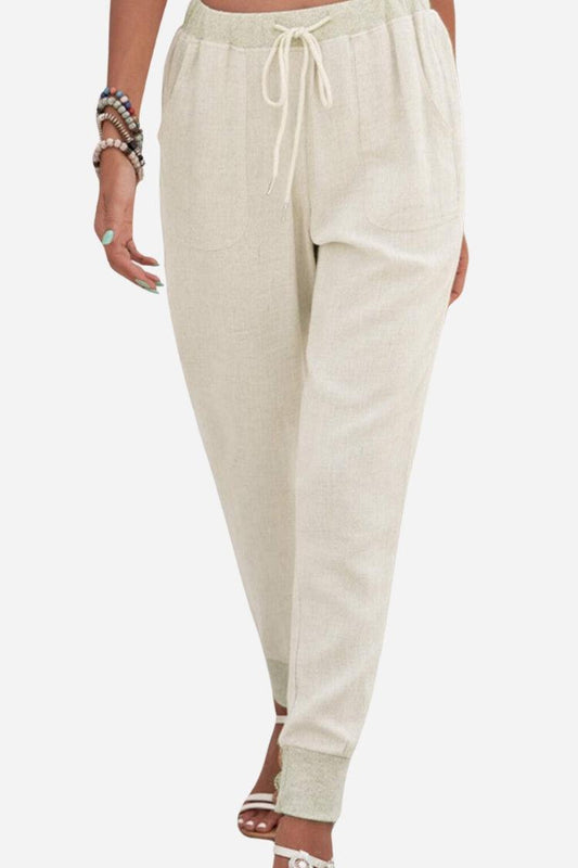 Tara | Women's Drawstring Jogger Pants with Elastic Ankle Cuffs 0