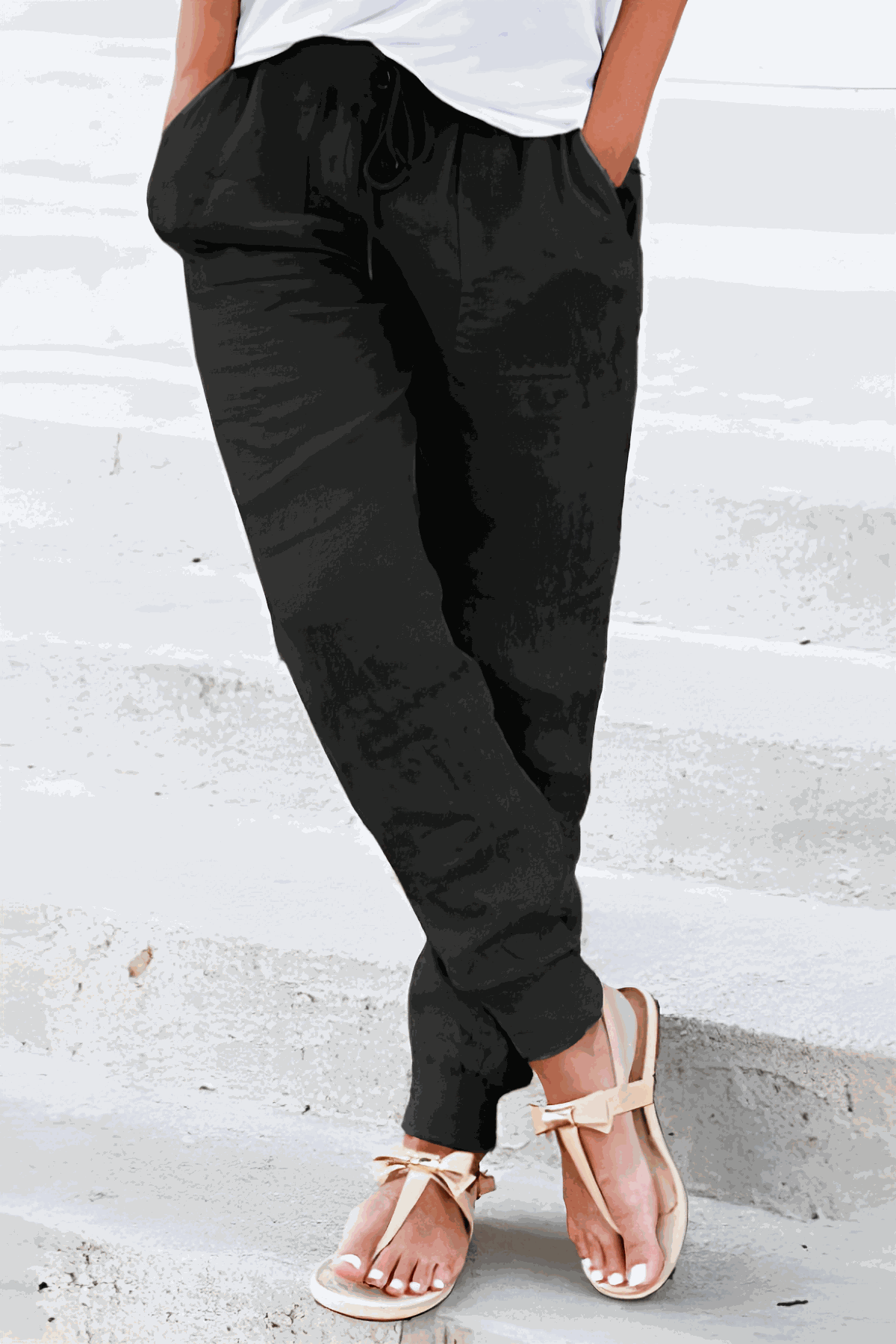 Tara | Women's Drawstring Jogger Pants with Elastic Ankle Cuffs 1