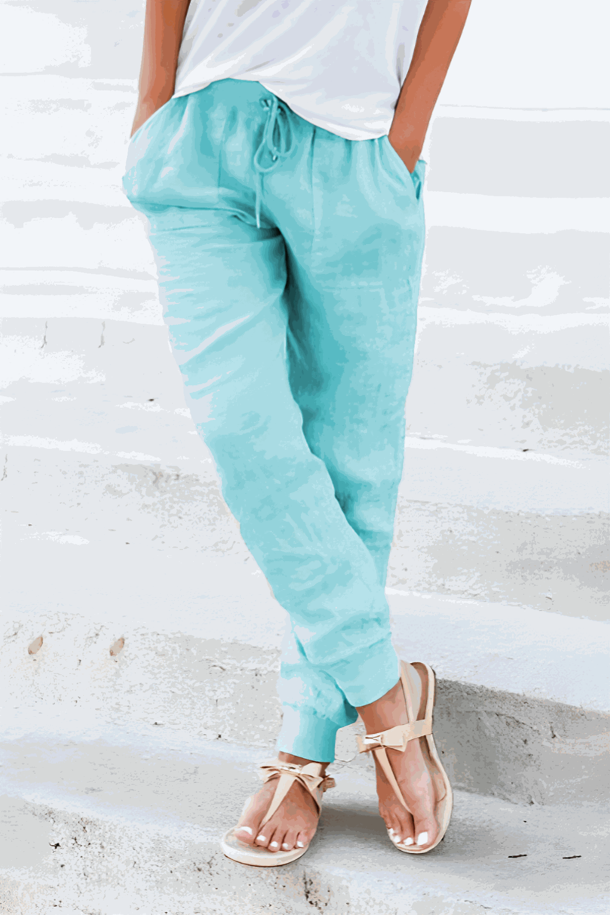 Tara | Women's Drawstring Jogger Pants with Elastic Ankle Cuffs 2