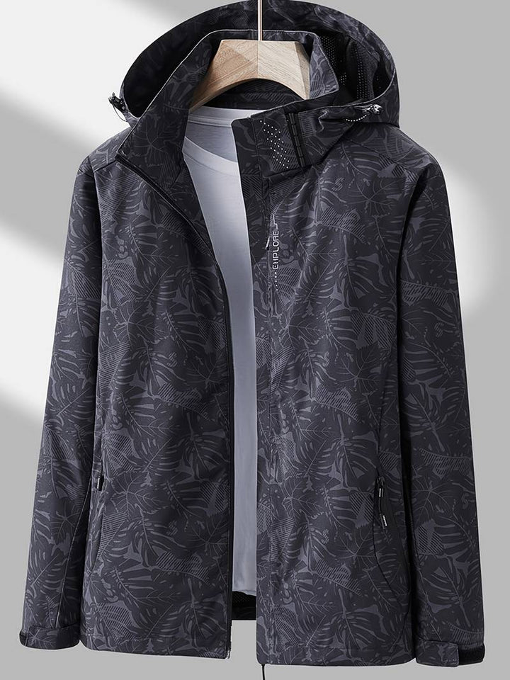 Women's Windbreaker Jacket with Removable Hood, Drawstring, Zip Pockets, Casual