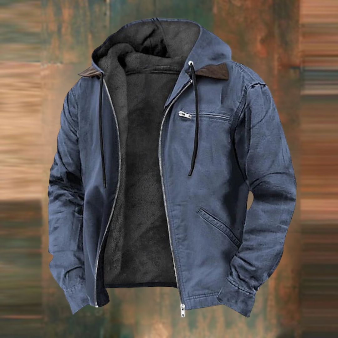 Men's Sleeveless Jacket with Hood and Zip Pockets Casual