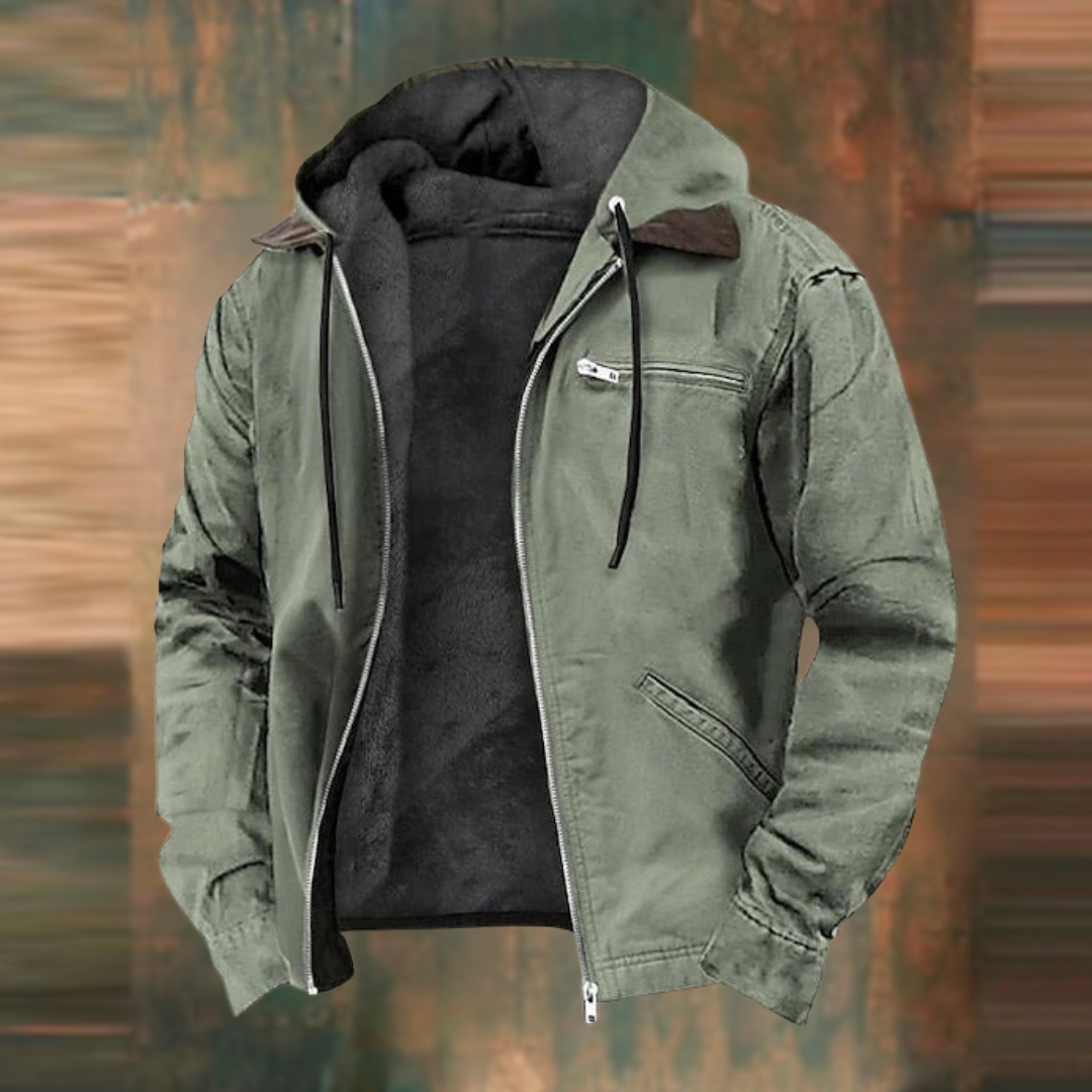 Men's Sleeveless Jacket with Hood and Zip Pockets Casual