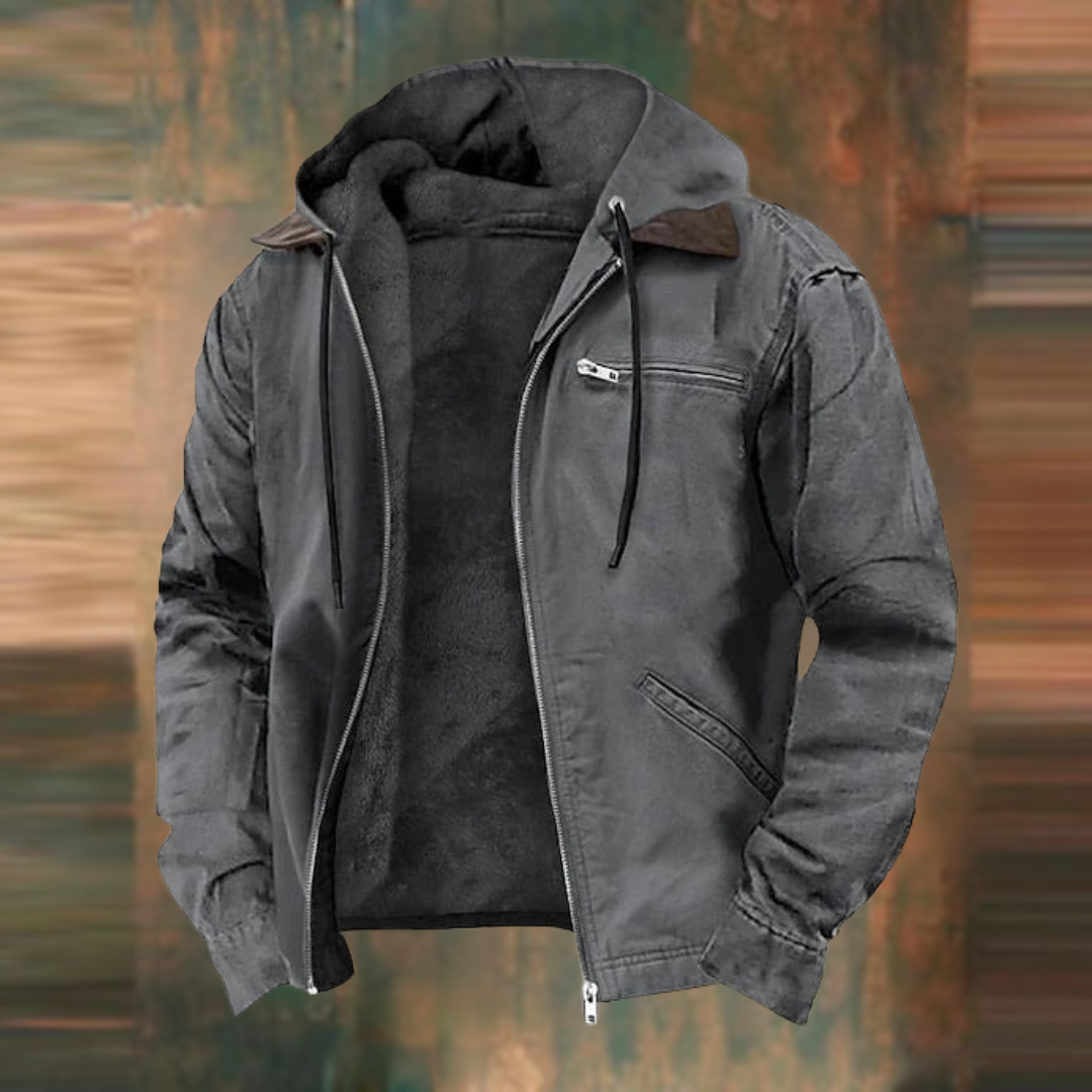 Men's Sleeveless Jacket with Hood and Zip Pockets Casual