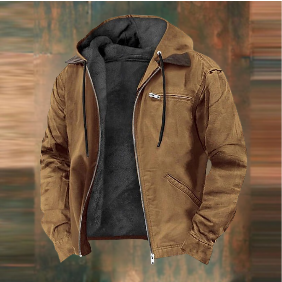 Men's Sleeveless Jacket with Hood and Zip Pockets Casual