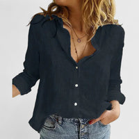 Women's Floral V-Neck Long Sleeve Blouse