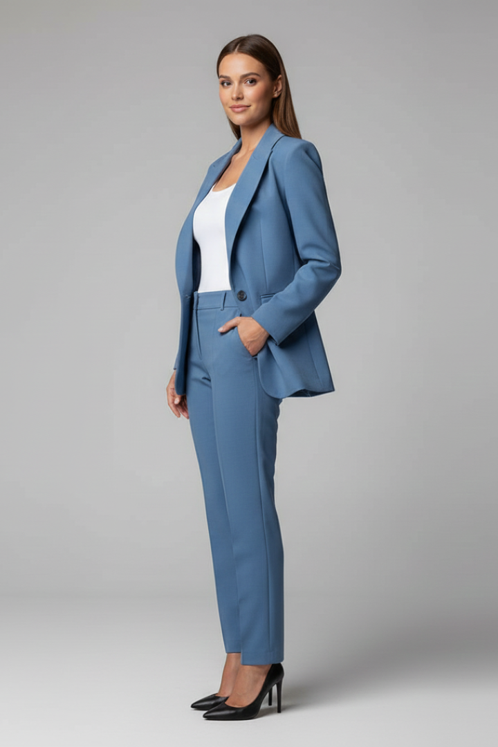 Women's Blazer with Jacket and Slim Fit Pants – Elegant