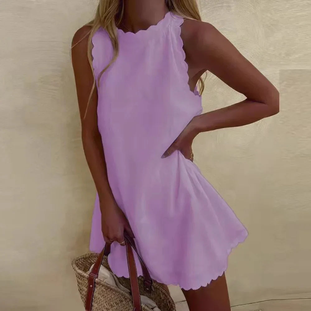 Women's Breathable A-Line Summer Dress | Elegant Sleeveless Mini Dress