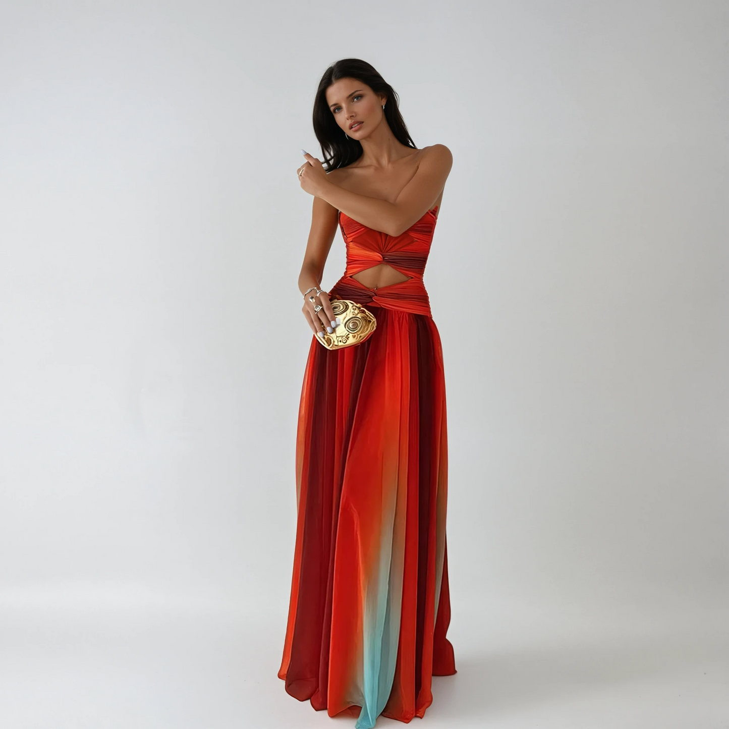 Women's Breathable Maxi Dress | Elegant Strapless A-Line Formal Gown
