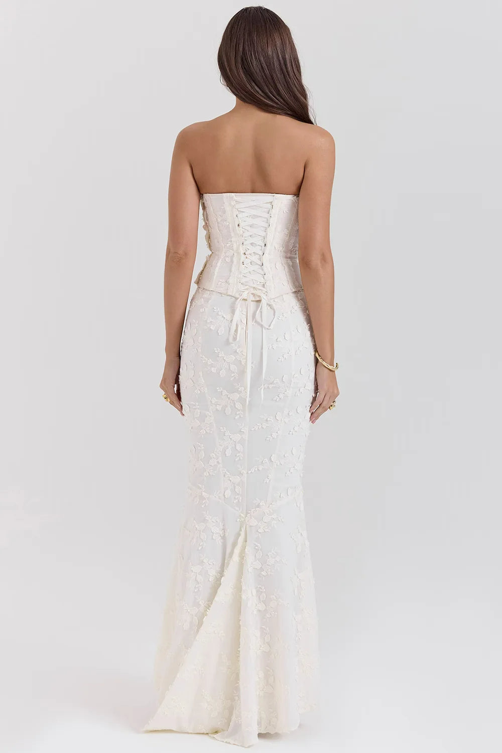 Women's Elegant Embroidered Maxi Dress | Strapless Mermaid Formal Gown