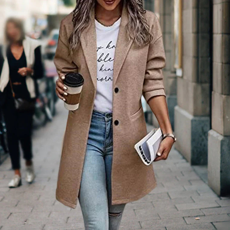 Women's Elegant Long Blazer | Sophisticated Slim Fit Office Jacket