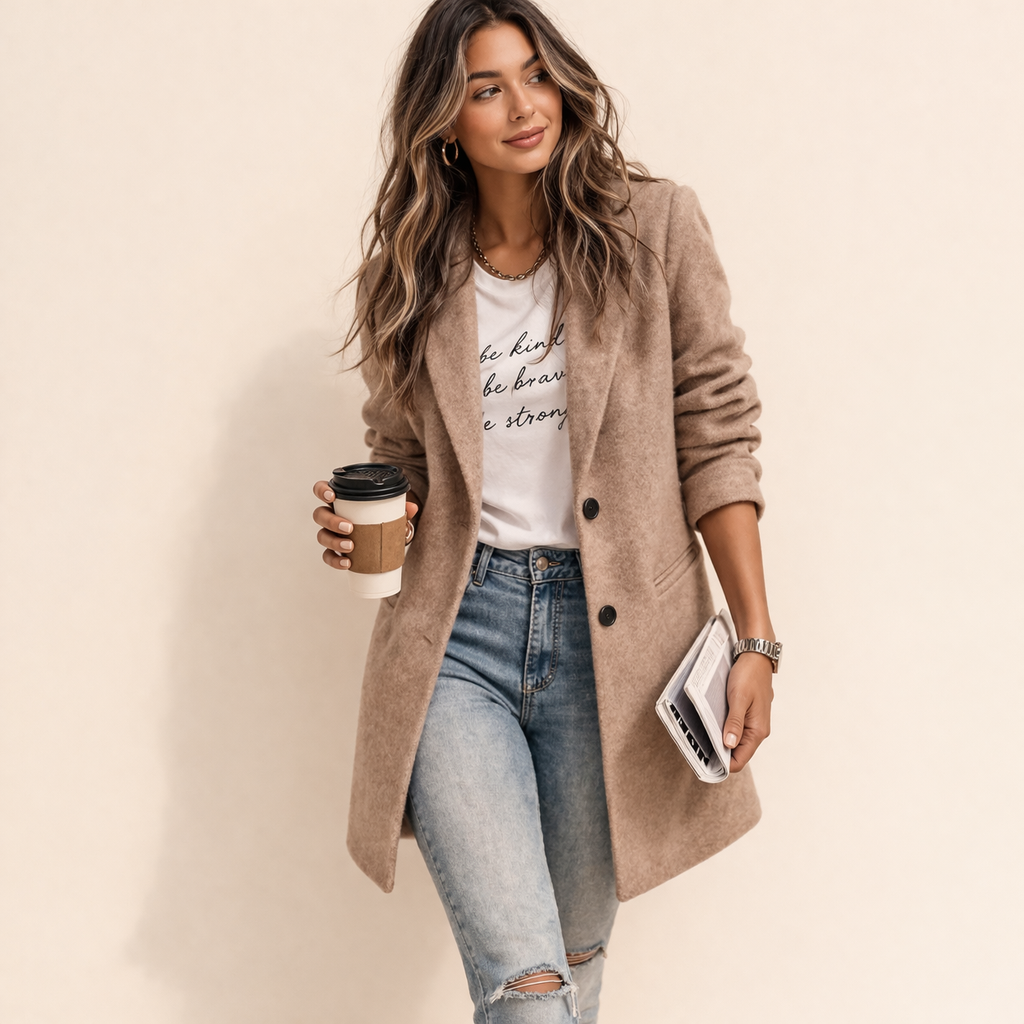 Women's Elegant Long Blazer | Sophisticated Slim Fit Office Jacket
