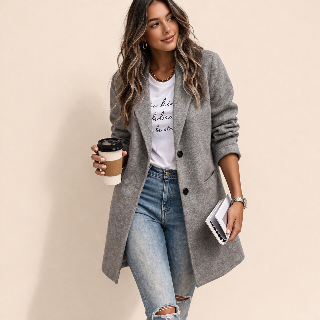 Women's Elegant Long Blazer | Sophisticated Slim Fit Office Jacket