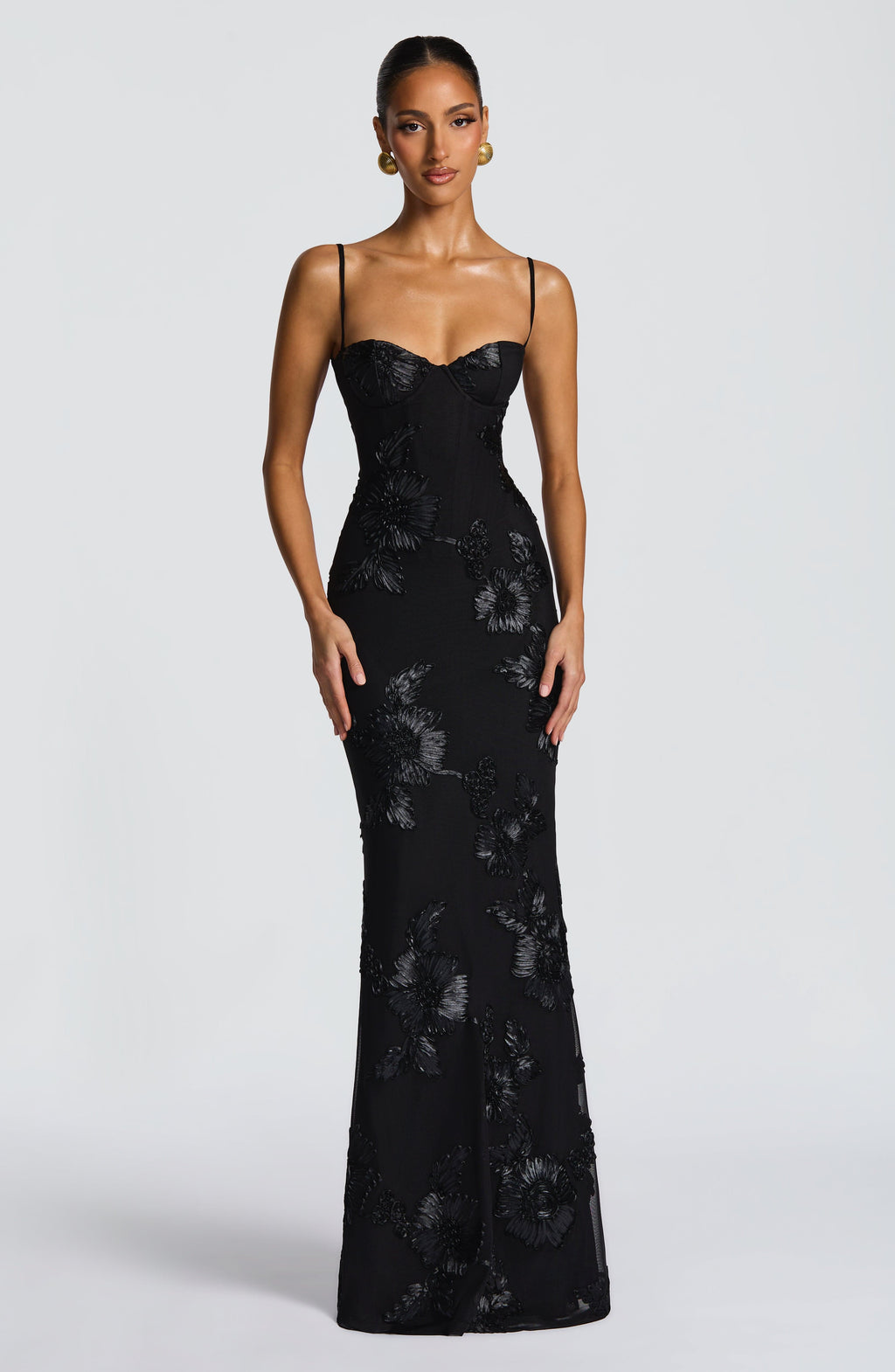 Women's Floral Jacquard Maxi Dress | Elegant Corset Formal Gown for Weddings