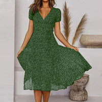 Women's High-Quality A-Line Dress | Elegant V-Neck Flattering Fit