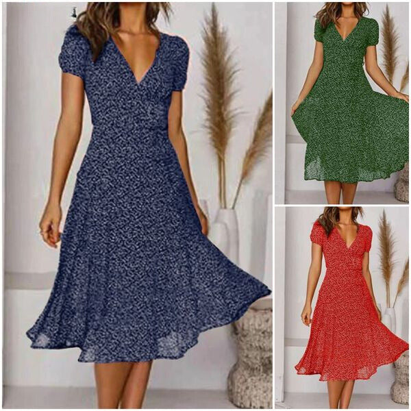 Women's High-Quality A-Line Dress | Elegant V-Neck Flattering Fit