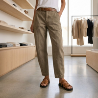 Women's High Waist Tapered Khaki Trousers