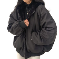 Women's Insulated Black Puffer Winter Jacket