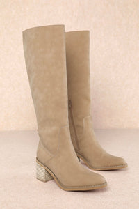 Women's Knee High Vegan Leather Western Riding Boots