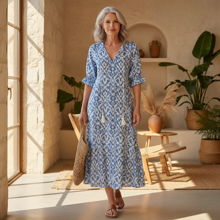 Abito maxi leggero bohemien da donna | Elegante abito estivo fluente