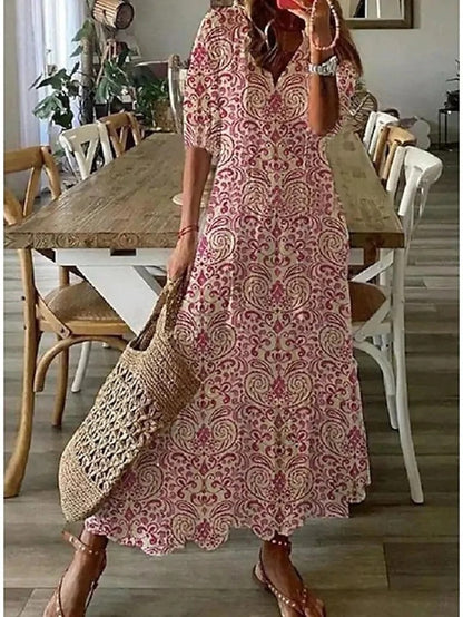 Women's Lightweight Bohemian Maxi Dress | Elegant Flowing Summer Outfit