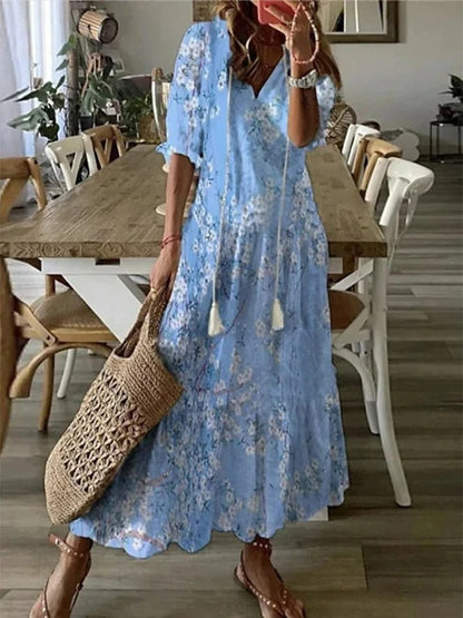 Women's Lightweight Bohemian Maxi Dress | Elegant Flowing Summer Outfit
