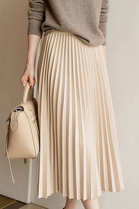 Women's Pleated Black Midi Skirt