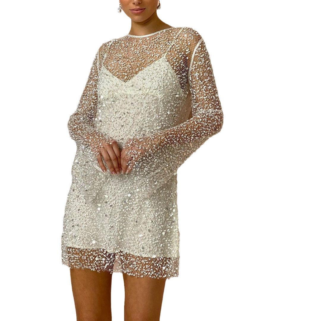Women's Premium Glitter Mini Dress | Elegant Shimmering Cocktail Dress for Parties