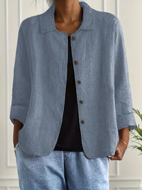 Women's Relaxed Fit Notched Collar Linen Blazer