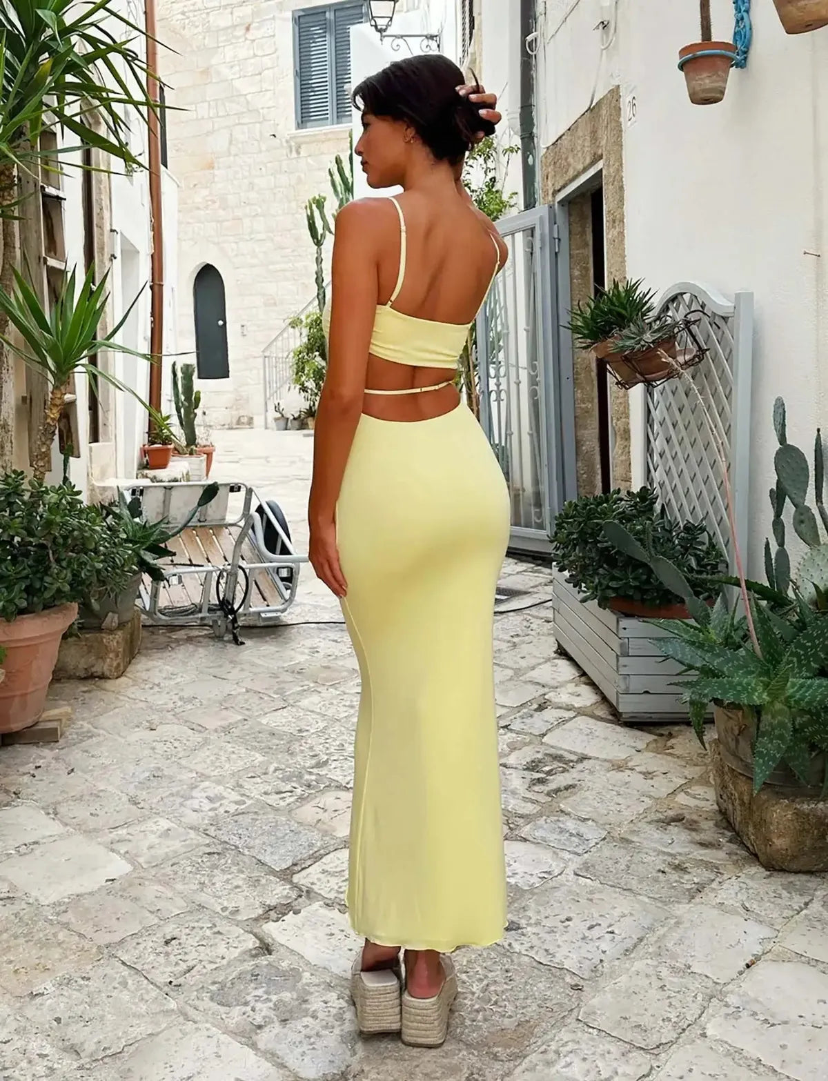 Women's Smooth Milk Silk Bodycon Maxi Dress | Elegant Backless Summer Evening Dress